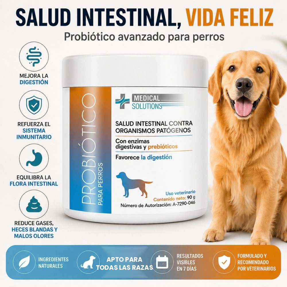 Probiótico para Perros — Salud Intestinal y Digestión Saludable
